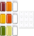 9 Pack 2 oz Glass Shot Bottles w/ White Lids & 9 Labels by MakeLifeBetterEasier