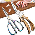 Poultry Shears 2-Pack, Heavy Duty Meat Scissors, Stainless Steel Spring Loaded by AUDAMI