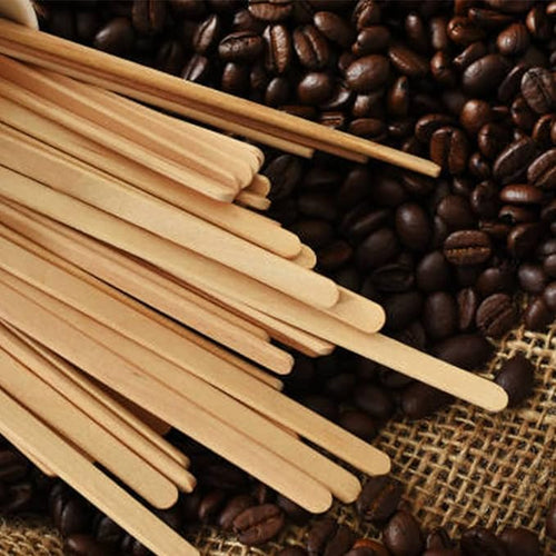 100pcs Wood Coffee Stirrer Sticks, 5.5 Inch Wooden Swizzle Stick Beverage Mixer - Image 2