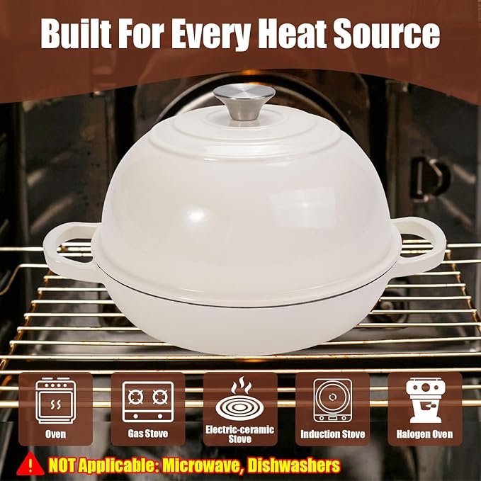 6QT Enameled Cast Iron Dutch Oven - Image 5