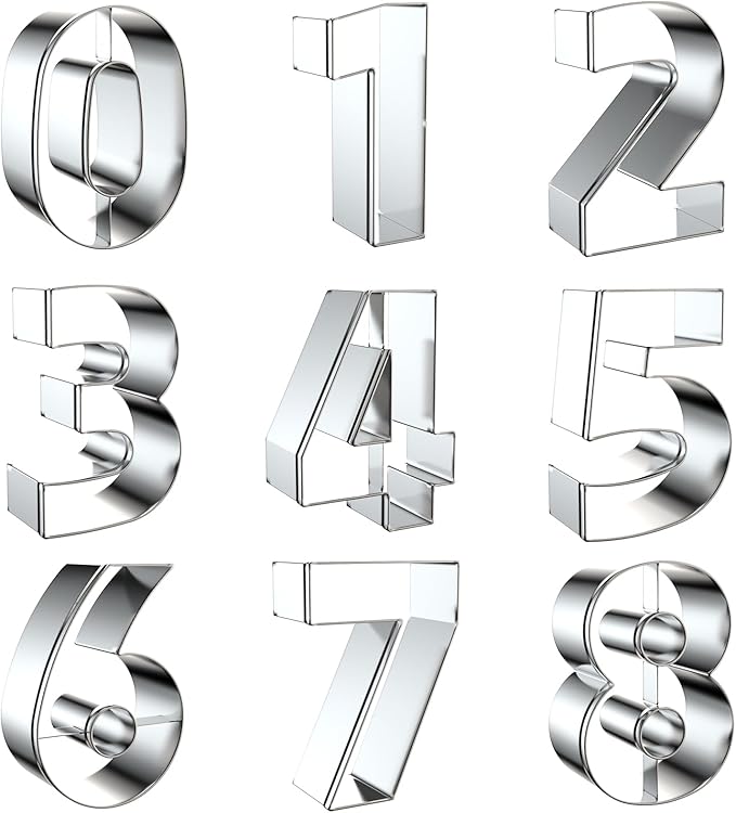 2 Inch Number Cookie Cutter Set by Xzhloym