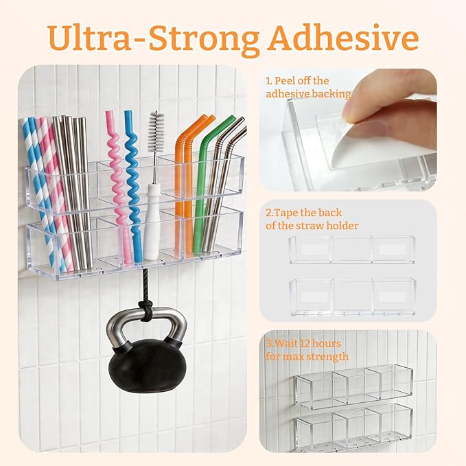 2 PACK Small Acrylic Straw Holder - Image 7