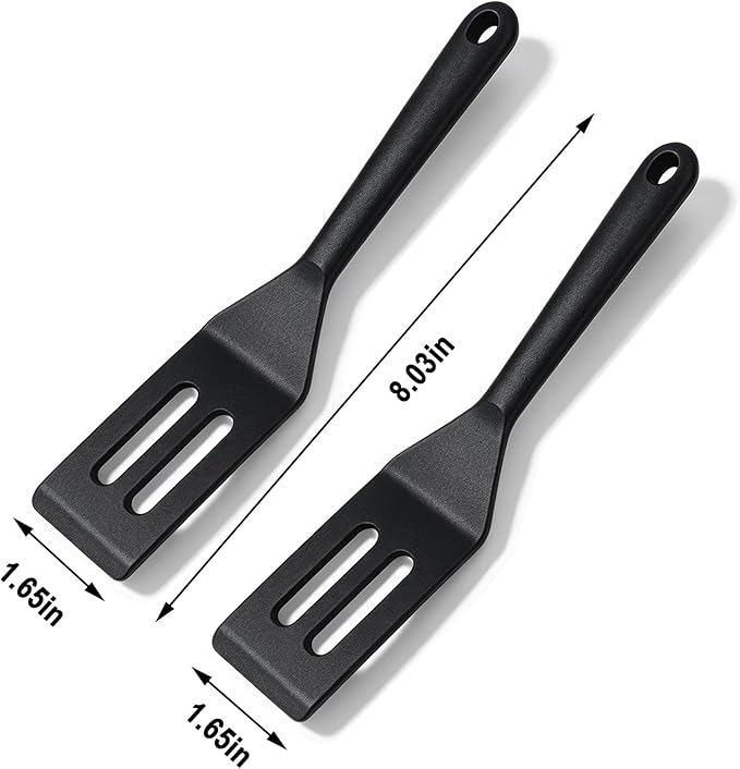 2 Pack Mini Silicone Spatula Set, Heat Resistant Small Thin Spatulas - Image 3