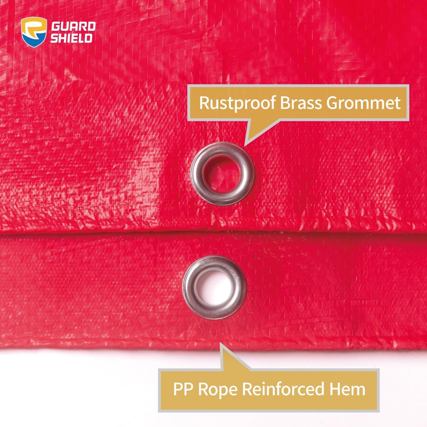 GUARD SHIELD Red Tarp 12x16 Feet Tarps High Visibility Outdoor Poly Cover Lightweight 6mil