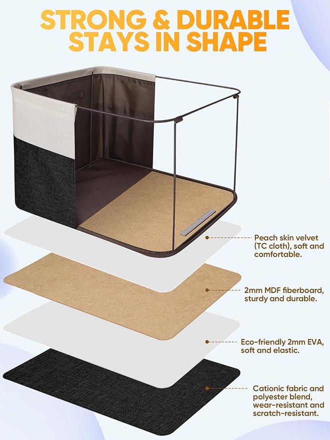 BALEINE Fabric Storage Bins for Shelves, Linen Storage Baskets for Organizing - Image 3