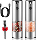 Rechargeable Electric Salt and Pepper Grinder Set by KTKUDY