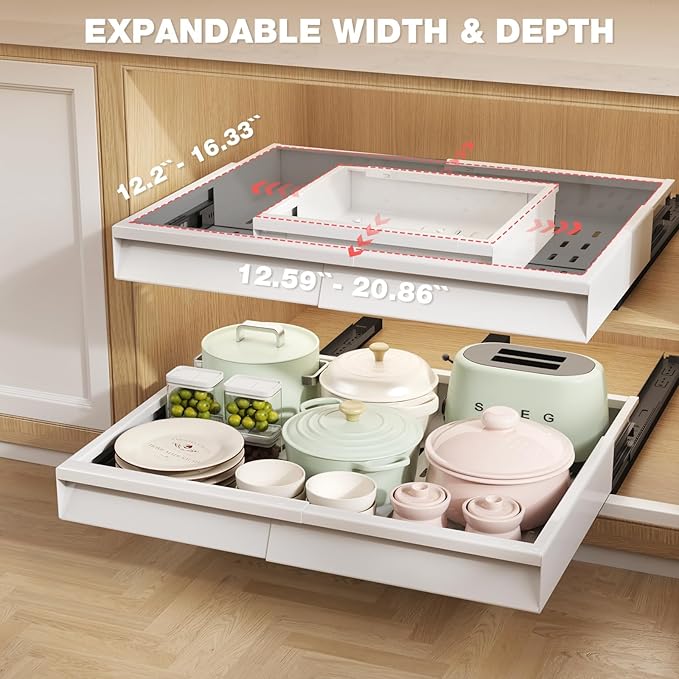 Seinloes 2 Pack Pull Out Cabinet Organizer - Image 2
