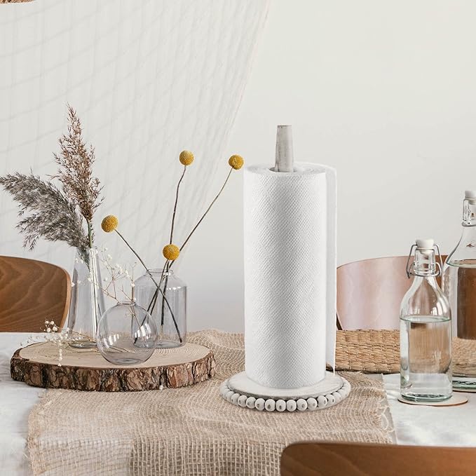 Farmhouse Paper Towel Holder Countertop White Wood Rustic Christmas Paper Towel - Image 5