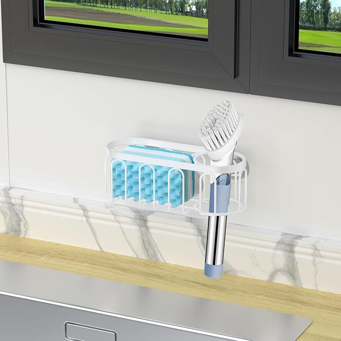 2-in-1 Sponge Holder for Kitchen Sink, Sink Caddy Kitchen Sink Organizer - Image 7