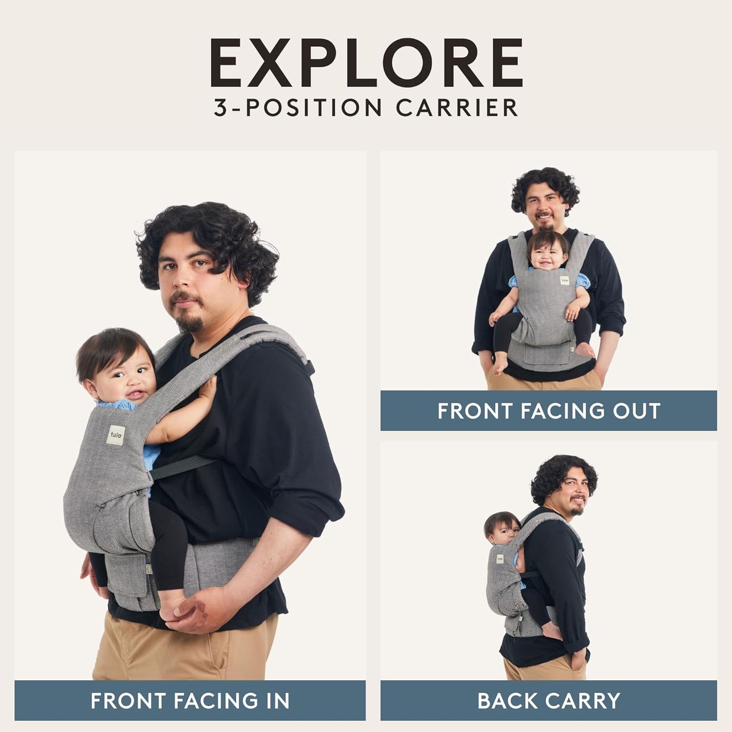 Baby Tula Explore Carriers - Breathable Baby Carrier Newborn to Toddler - Adjustable Toddler Carrier - Multiple Ergonomic Positions Front and Back - Ergonomic Fit for 7-45 lb - Cotton, Play