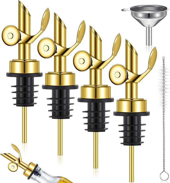 Tioncy 4 Pieces Weighted Stainless Steel Pourers Olive Oil Spout Olive Oil by Tioncy