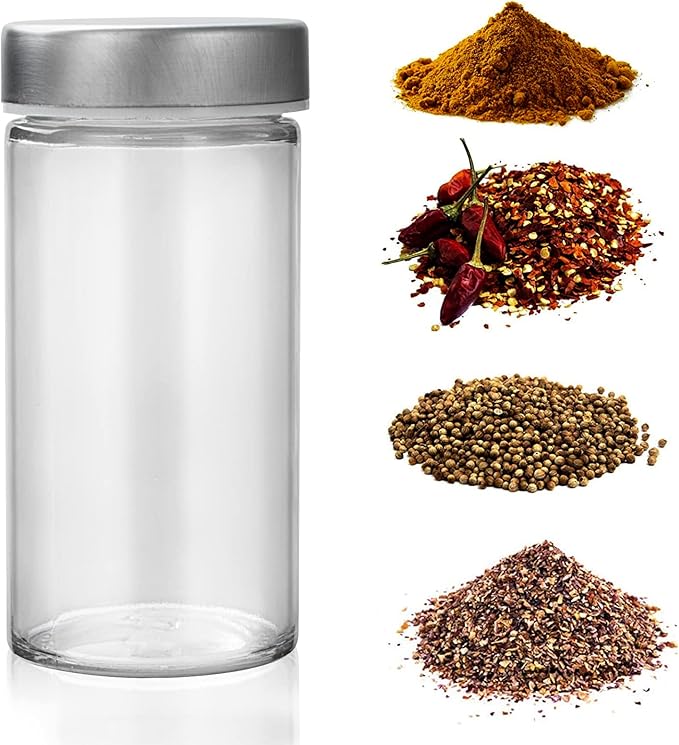 2 Pcs Glass Spice Jars/Bottles - 3oz Empty Round Spice Containers - Image 6