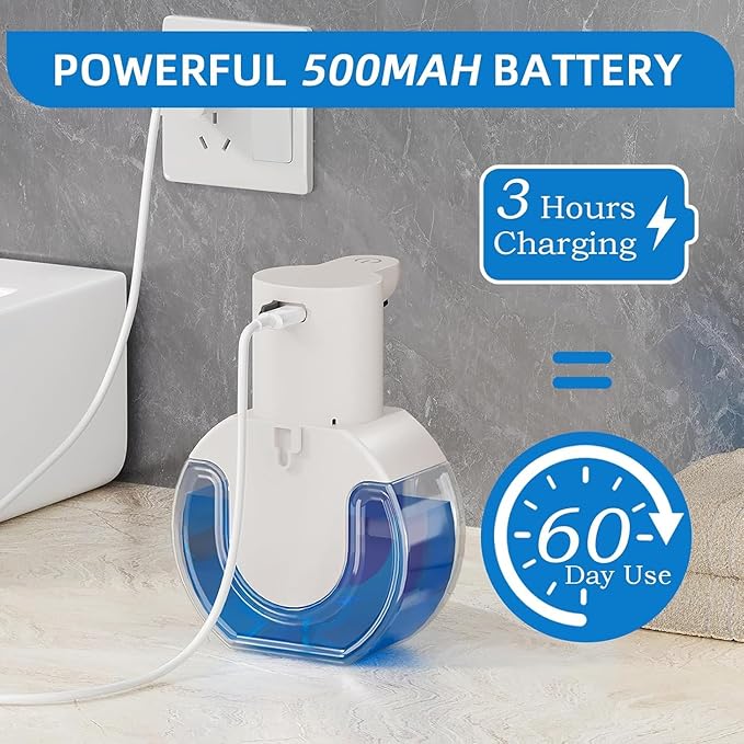 2Pack Automatic Soap Dispenser Touchless, Rechargeable Liquid Soap Dispenser - Image 6