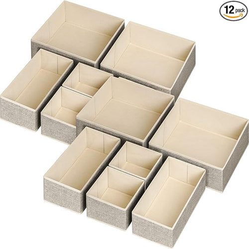 12 Pack Drawer Organizers for Clothing, Foldable Clothes Storage Box Closet by Criusia