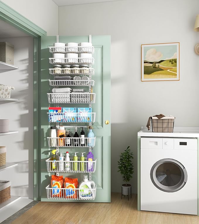 Mefirt White 9-Tier Over The Door Pantry Organizer, Pantry Organization and - Image 8