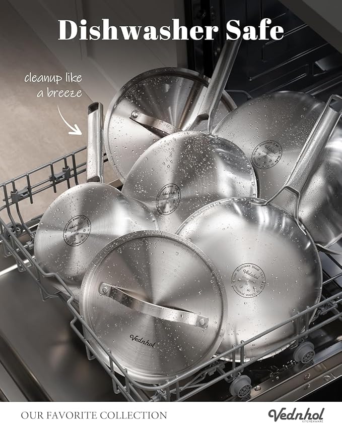 Stainless Steel Frying Pan Set 8+10+12 Inch, Tri-Ply Stainless Steel Skillets - Image 4