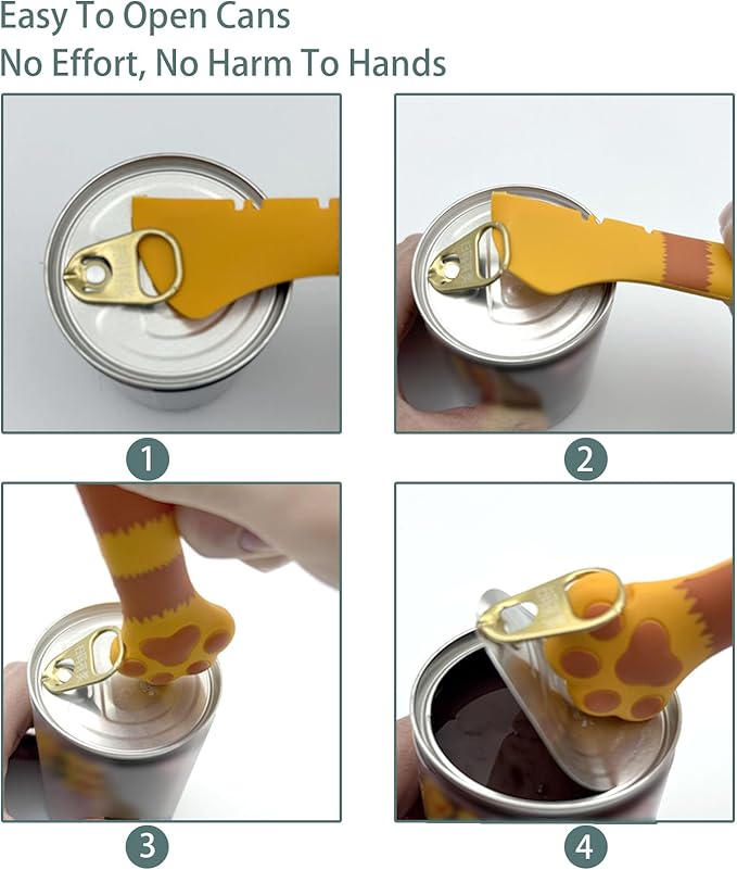 Cat Spoons for Wet Food Pet Can Lid Cover, Silicone Multi-Function Cute Paw - Image 3