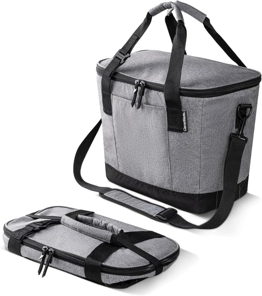 CleverMade Collapsible Insulated Cooler Bag – Leakproof Soft Folding Cooler for Beach, Travel, Car