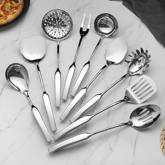 9PCS Silverware Set for 304 Stainless Steel Kitchen Utensils Set Cooking - Image 6