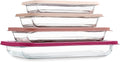 COOK WITH COLOR 8-Piece Deep Glass Baking Dish Set with Plastic Lids – by CookwithColor