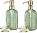 16Oz Green Glass Soap Dispenser by LEETCPHOME