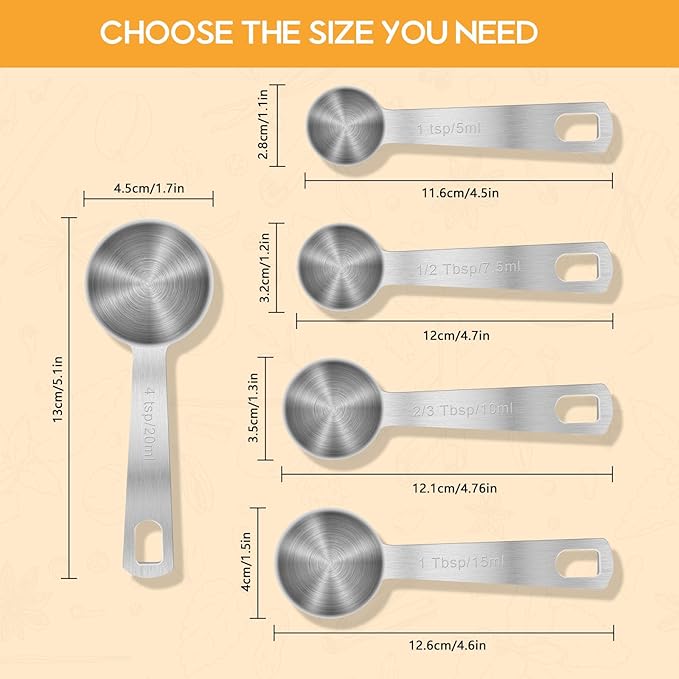2 Teaspoon Stainless Steel Single Measuring Spoon - Image 5
