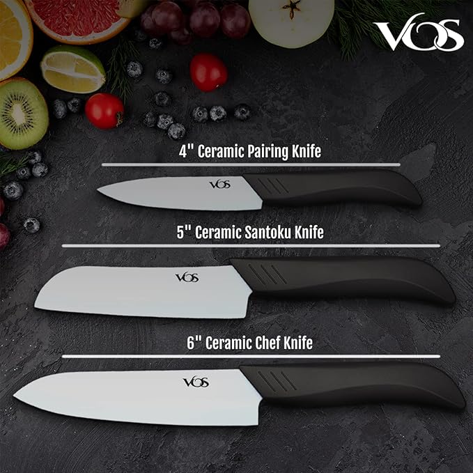 Vos Ceramic Knife Set in Elegant Gift Box, Ceramic Knives Set - Image 2