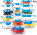 30 Pieces Glass Food Storage Containers, Meal Prep Set by KOMUEEUS