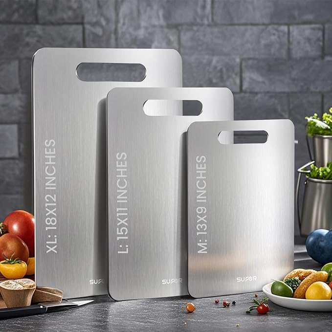 3 Pack Titanium Cutting Board, -100% Pure Titanium Cutting Boards - Image 6