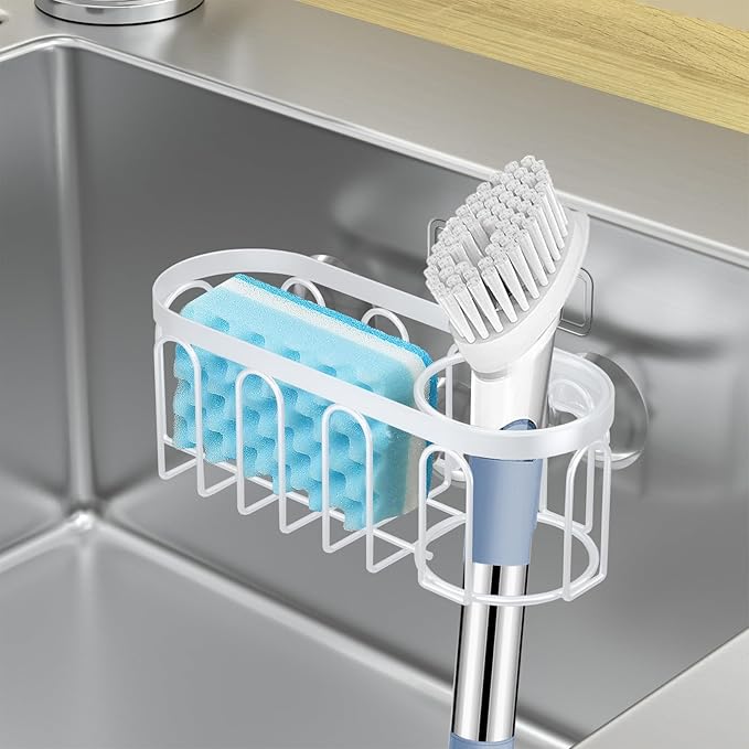 2-in-1 Sponge Holder for Kitchen Sink, Sink Caddy Kitchen Sink Organizer - Image 5