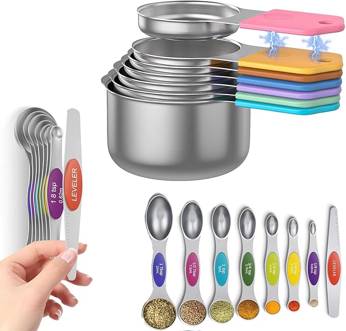 Magnetic Measuring Cups and Spoons Set, N52 Magnetic Nesting Design magnetic by Unknown