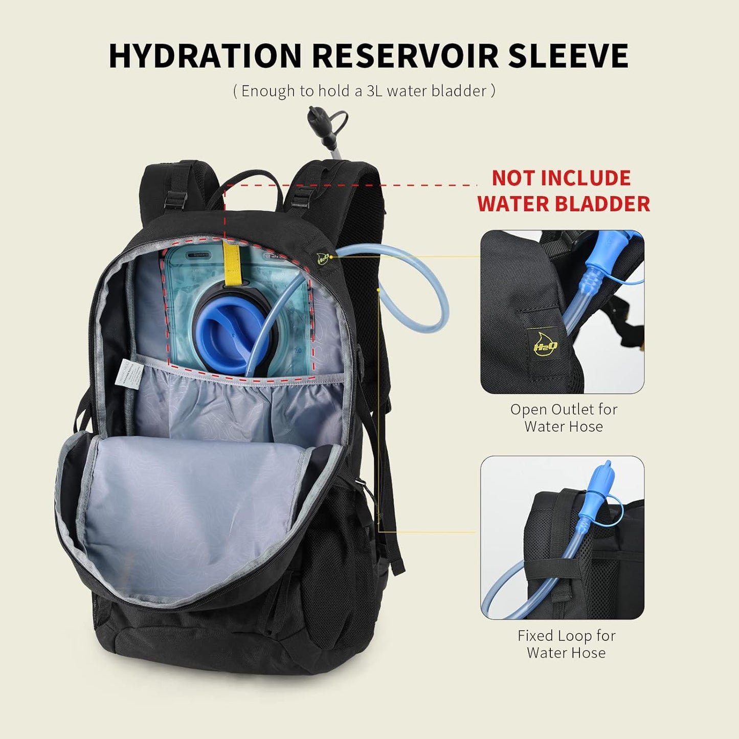 SKYSPER Hiking Backpack for Men Women, 35L Travel Backpack Waterproof Camping Backpack Outdoor Lightweight Daypack