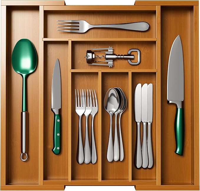 Pipishell Bamboo Expandable Drawer Organizer - Image 7