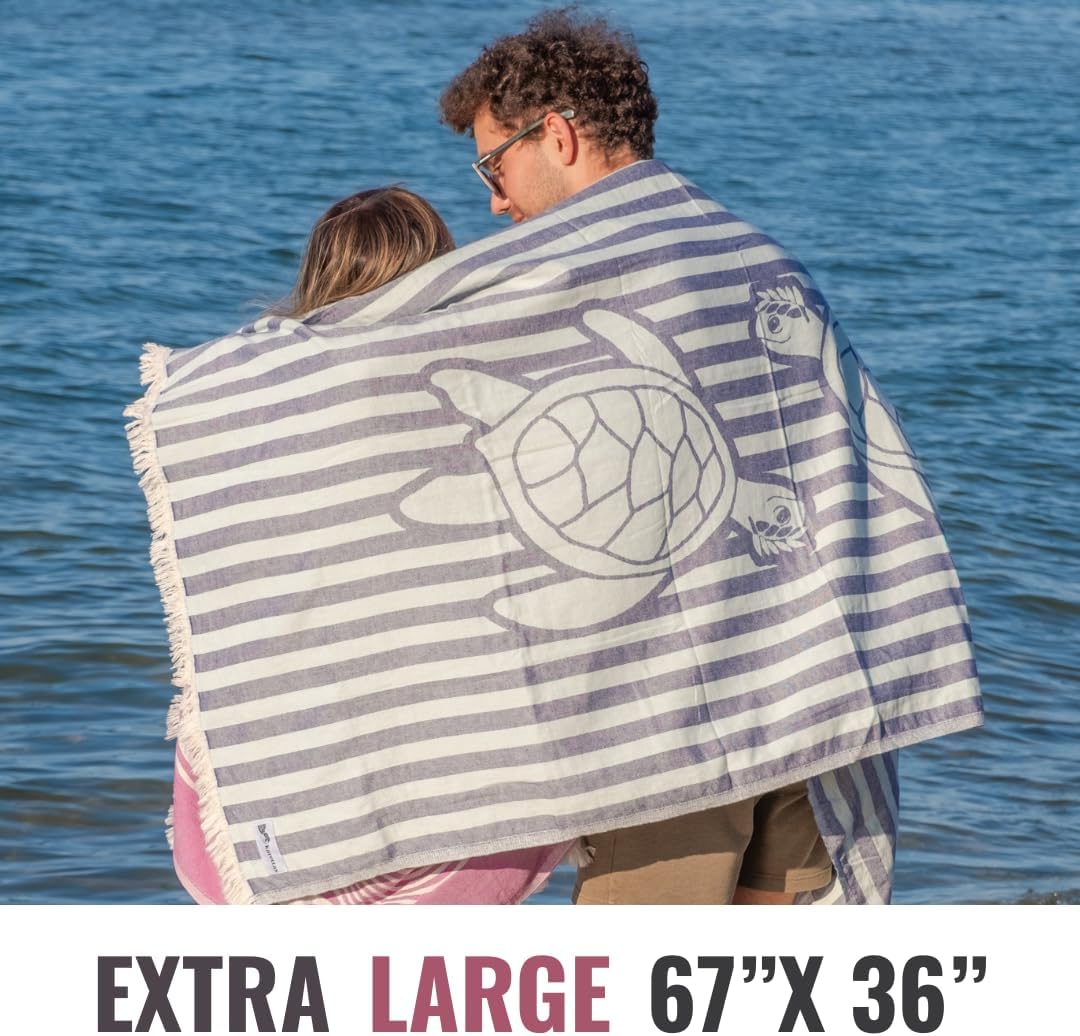 Turkish Beach Towel - 100% Organic Cotton - Soft, Quick-Dry, Sand Proof, Prewashed - Lightweight & Oversized for Beach, Pool, Yoga, Bath, Travel, Gym, Throw - Merlot (Red)
