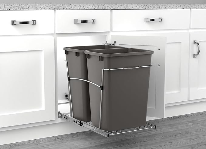Rev-A-Shelf RV-18KD-13C-S Double Pullout Trash Can - Image 6