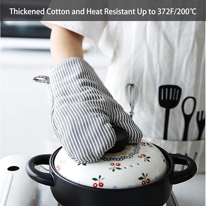 4Pcs Oven Mitts and Pot Holders, Heat Resistant Oven Mitts Set - Image 2