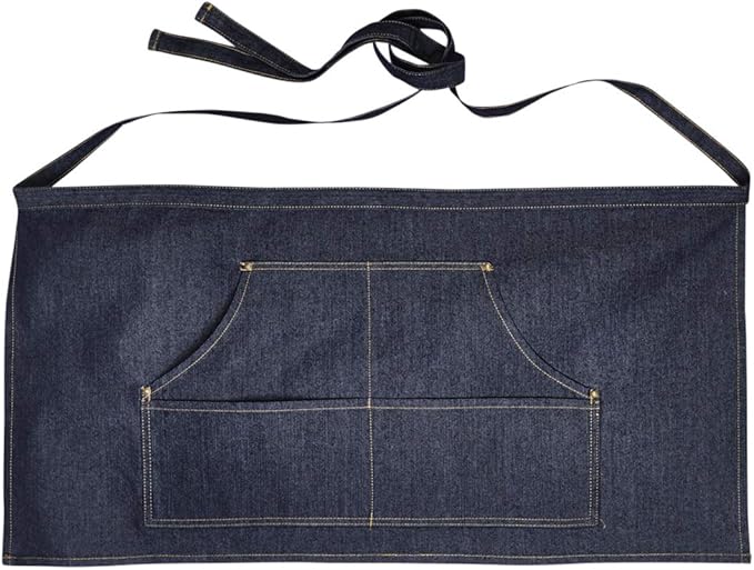 Unisex Jeans Stitch Denim Waist Apron OS INDIGO DENIM by Unknown
