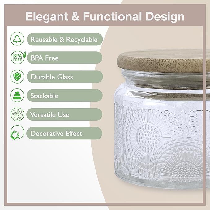 4 oz Decorative Mini Glass Jars - Image 5