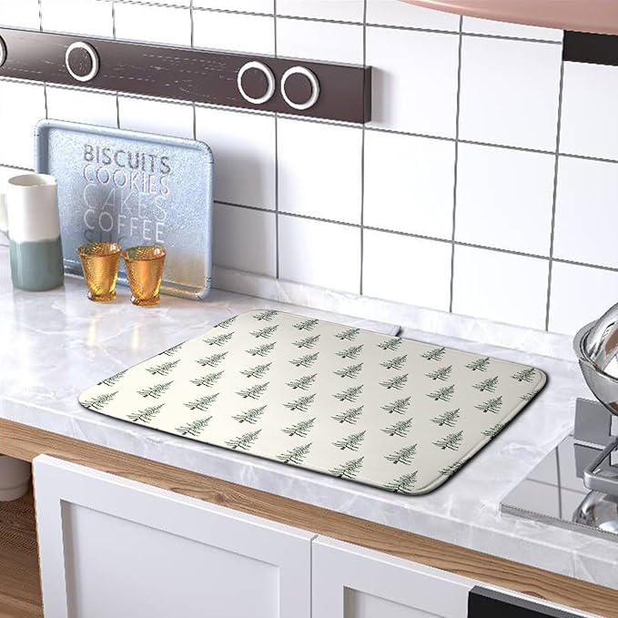 Christmas Tree Dish Drying Mat Winter Xmas Holiday Drying Mats Microfiber - Image 5