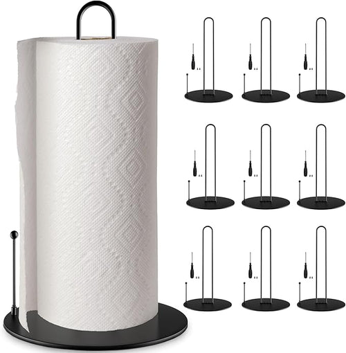 10Pack Paper Towel Holder, Bulk Black Paper Towel Holder Stand Countertop by QualityEfficiency