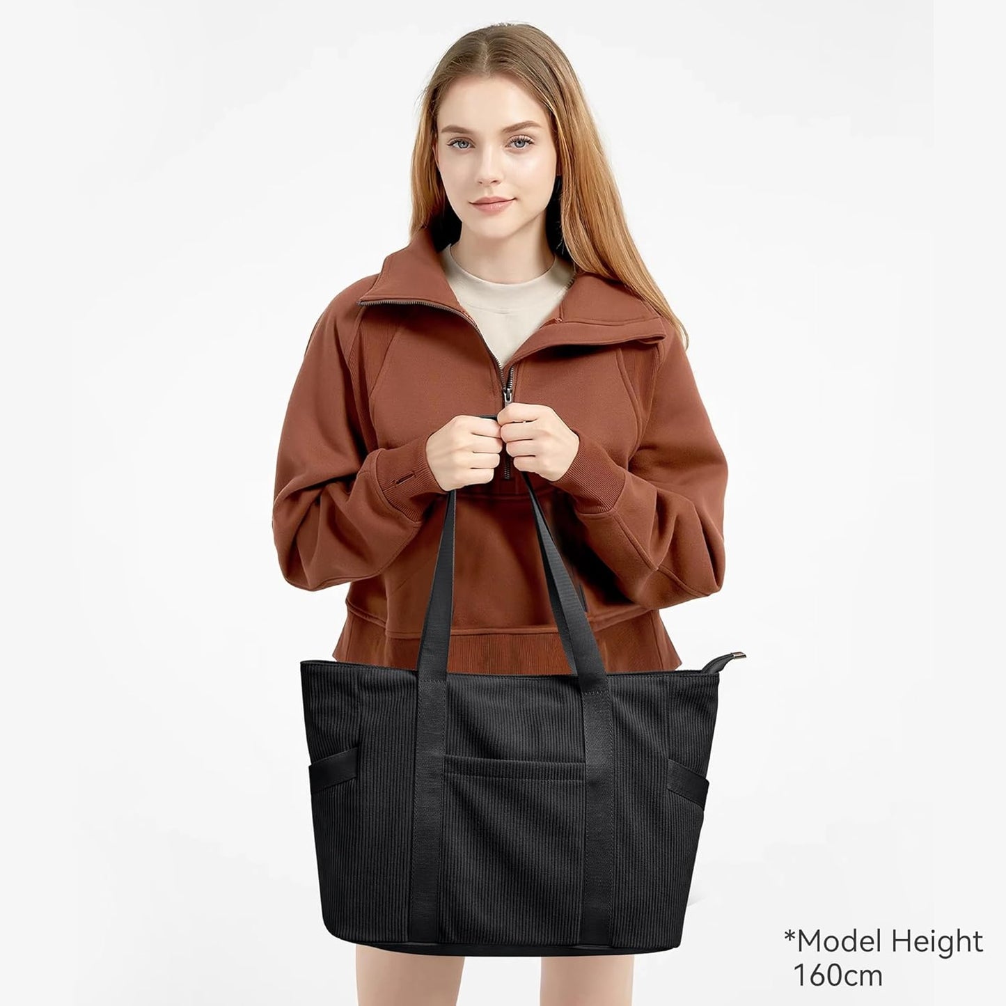 Tote Bag for Women with Zipper, Travel Tote Bags with Compartments Large Shoulder Bag Handbag for Gym Work School