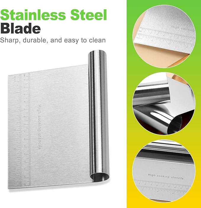 2 Pack Stainless Steel Dough Scraper Set - Image 3