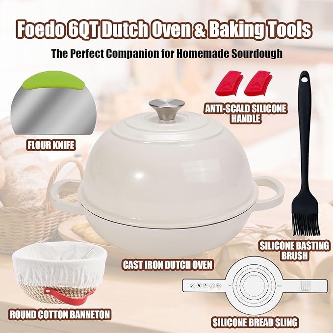 6QT Enameled Cast Iron Dutch Oven - Image 3