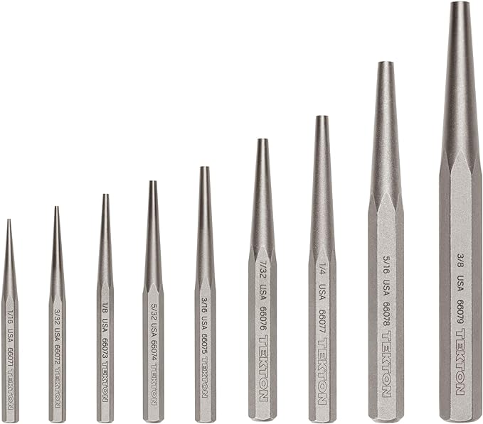 TEKTON Solid Punch Set, 9-Piece | PNC94001 | Made in USA by TEKTON