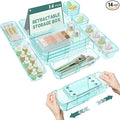 14 Pcs Clear Drawer Organizer, Adjustable Drawer Storage Box, 3-Size Desk by Hiitytin