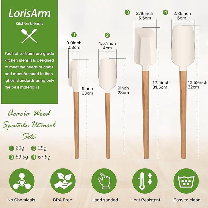LorisArm Wooden Handle Spatula Set - Image 2