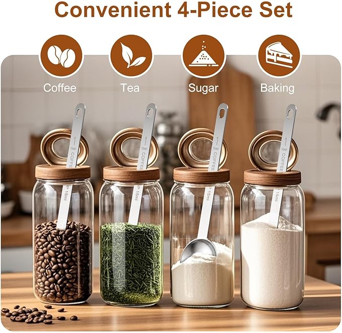 4PCS Coffee Scoop Spoons, 15ML Stainless Steel Measuring Spoons - Image 6