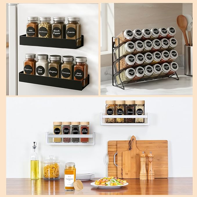 24Pcs Spice Jars with Label, 4oz Empty Square Seasoning Containers, Spice Jars - Image 6