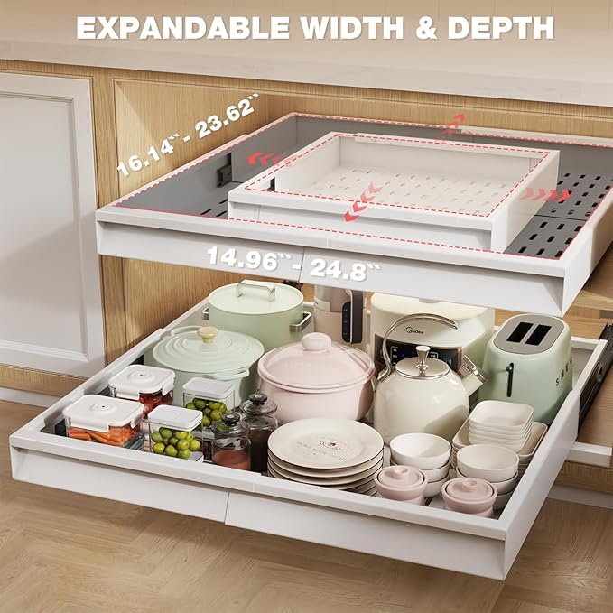 Seinloes 2 Pack Pull Out Cabinet Organizer - Image 4
