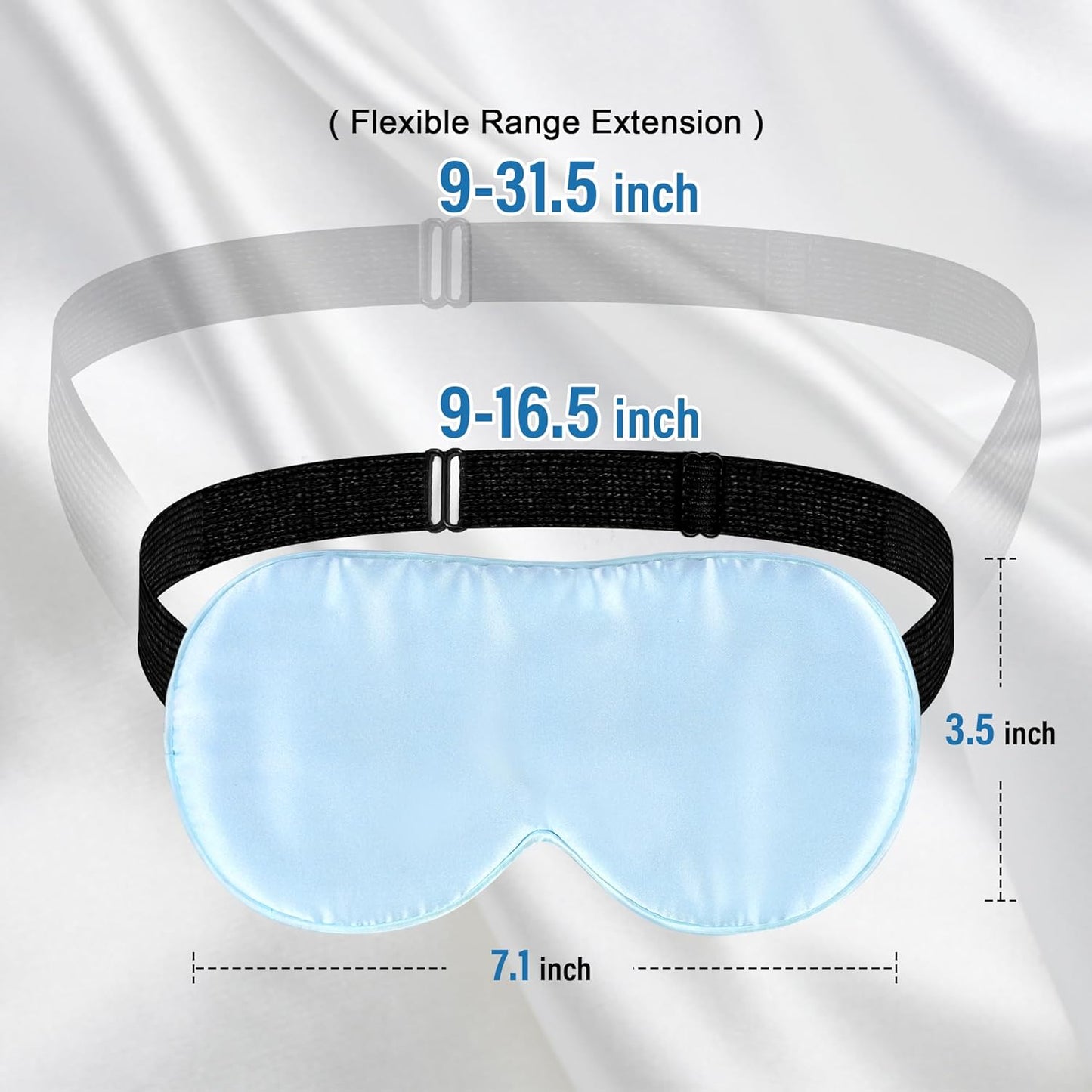 Silk Sleep Eye Mask for Kids, 100% Real Natural Pure Silk Sleeping Masks, Blindfold Sleep Eye Cover with Adjustable Strap, Soft & Lightweight Night Eyeshade for Boys Girls Teens (2 Pack)